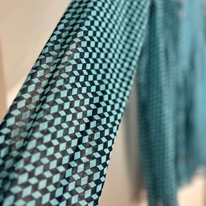 Michael Kors Turquoise Sheer Blouse